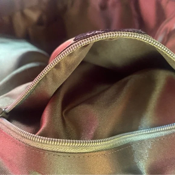 Rare Tiana NY Camo Tote Bag with Beaded stripes and ornate Bee - Picture 6 of 8